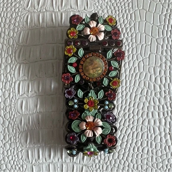 Vintage MX by Michael Morrison Enamel & Crystal Scrolled cherub Bracelet - Picture 5 of 9